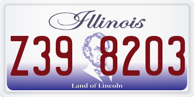 IL license plate Z398203
