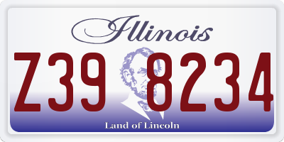 IL license plate Z398234