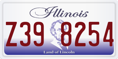 IL license plate Z398254