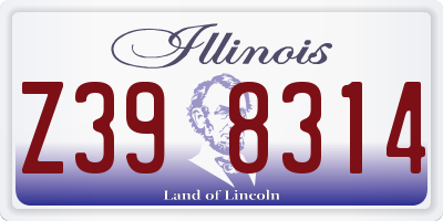 IL license plate Z398314
