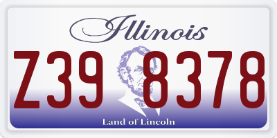 IL license plate Z398378