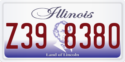 IL license plate Z398380