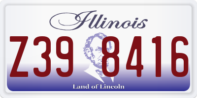 IL license plate Z398416