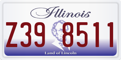 IL license plate Z398511