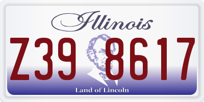 IL license plate Z398617