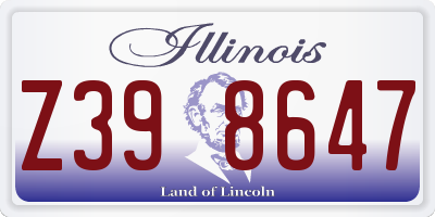 IL license plate Z398647