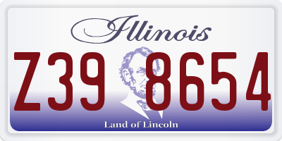 IL license plate Z398654