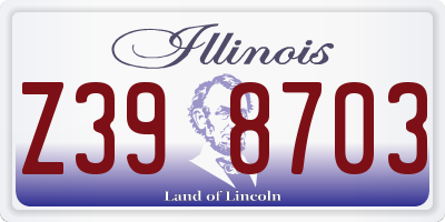 IL license plate Z398703