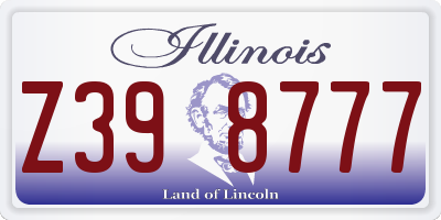 IL license plate Z398777