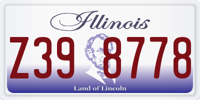 IL license plate Z398778