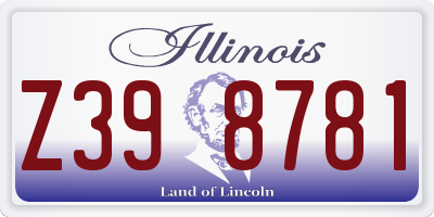 IL license plate Z398781
