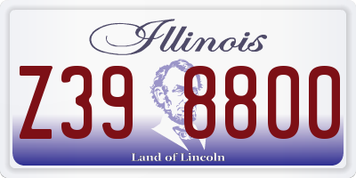 IL license plate Z398800