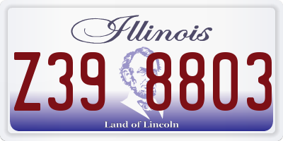 IL license plate Z398803