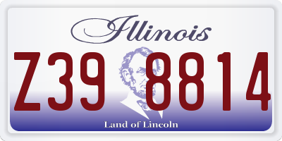 IL license plate Z398814