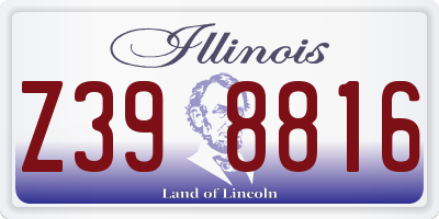 IL license plate Z398816