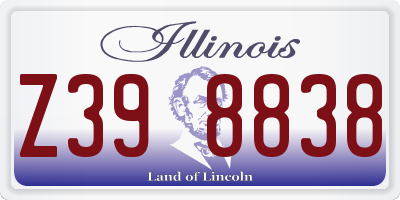 IL license plate Z398838