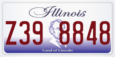 IL license plate Z398848