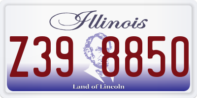IL license plate Z398850