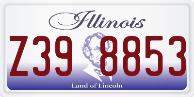 IL license plate Z398853