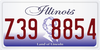IL license plate Z398854