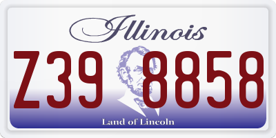 IL license plate Z398858