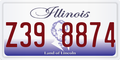 IL license plate Z398874