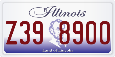 IL license plate Z398900