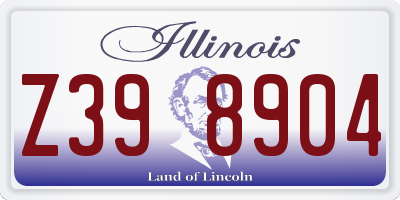 IL license plate Z398904