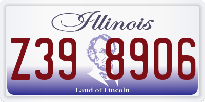 IL license plate Z398906