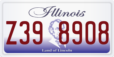 IL license plate Z398908