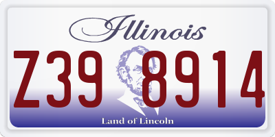 IL license plate Z398914