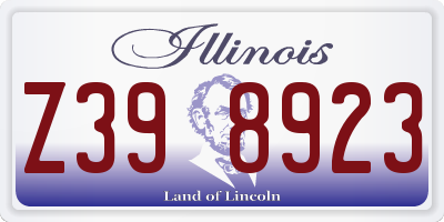IL license plate Z398923
