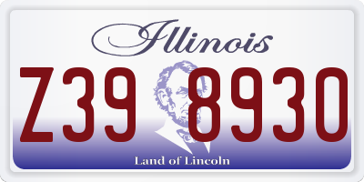 IL license plate Z398930