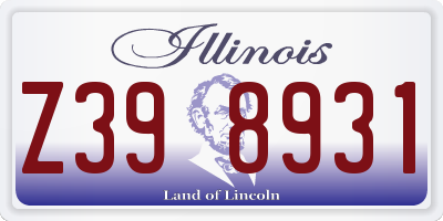 IL license plate Z398931