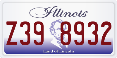 IL license plate Z398932