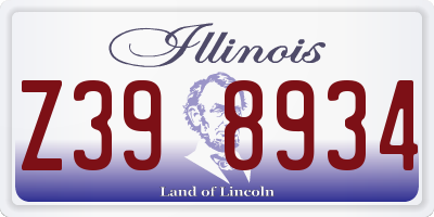 IL license plate Z398934