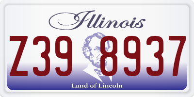 IL license plate Z398937