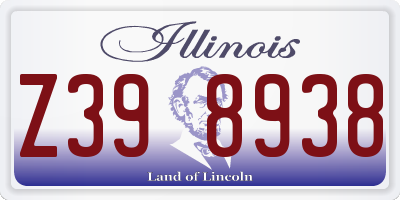 IL license plate Z398938