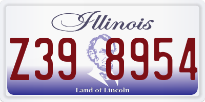 IL license plate Z398954