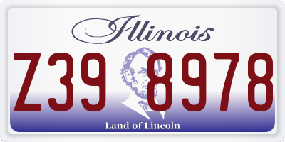 IL license plate Z398978