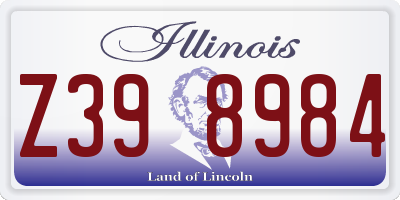 IL license plate Z398984