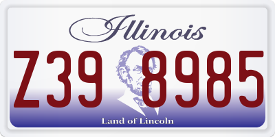 IL license plate Z398985