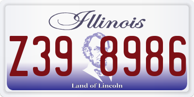 IL license plate Z398986