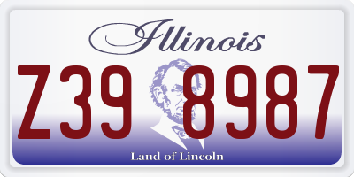 IL license plate Z398987