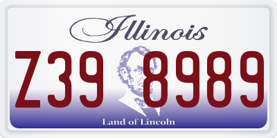 IL license plate Z398989