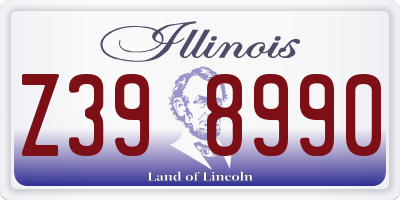 IL license plate Z398990