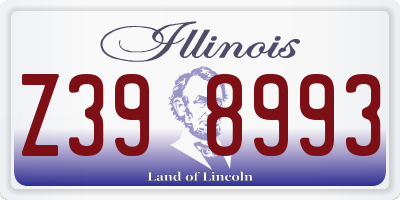 IL license plate Z398993