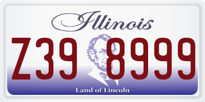 IL license plate Z398999