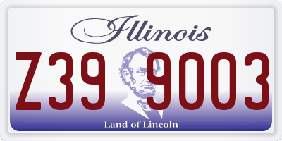 IL license plate Z399003