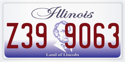 IL license plate Z399063